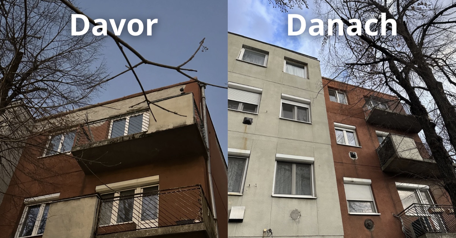 Fassade vorher und nachher